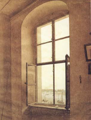 Caspar David Friedrich View of the Artist's Studio Left Window (mk10) France oil painting art